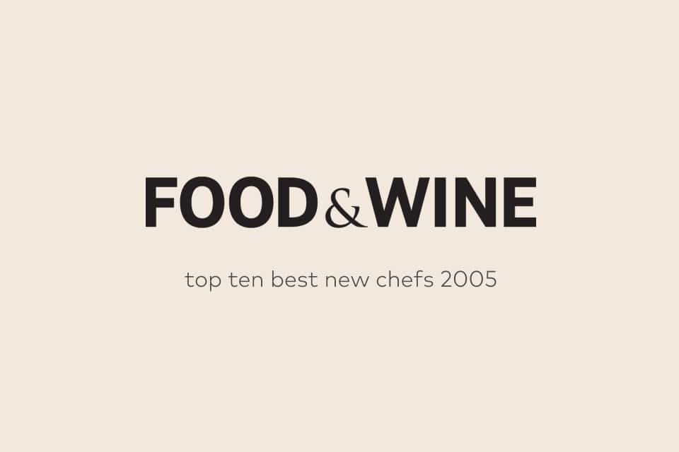 Food & Wine top ten best new chefs 2005 logo.